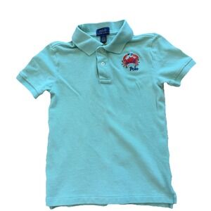 Polo Ralph Lauren Crab Embroidered Cotton Mesh Polo Shirt Celadon Boys 7